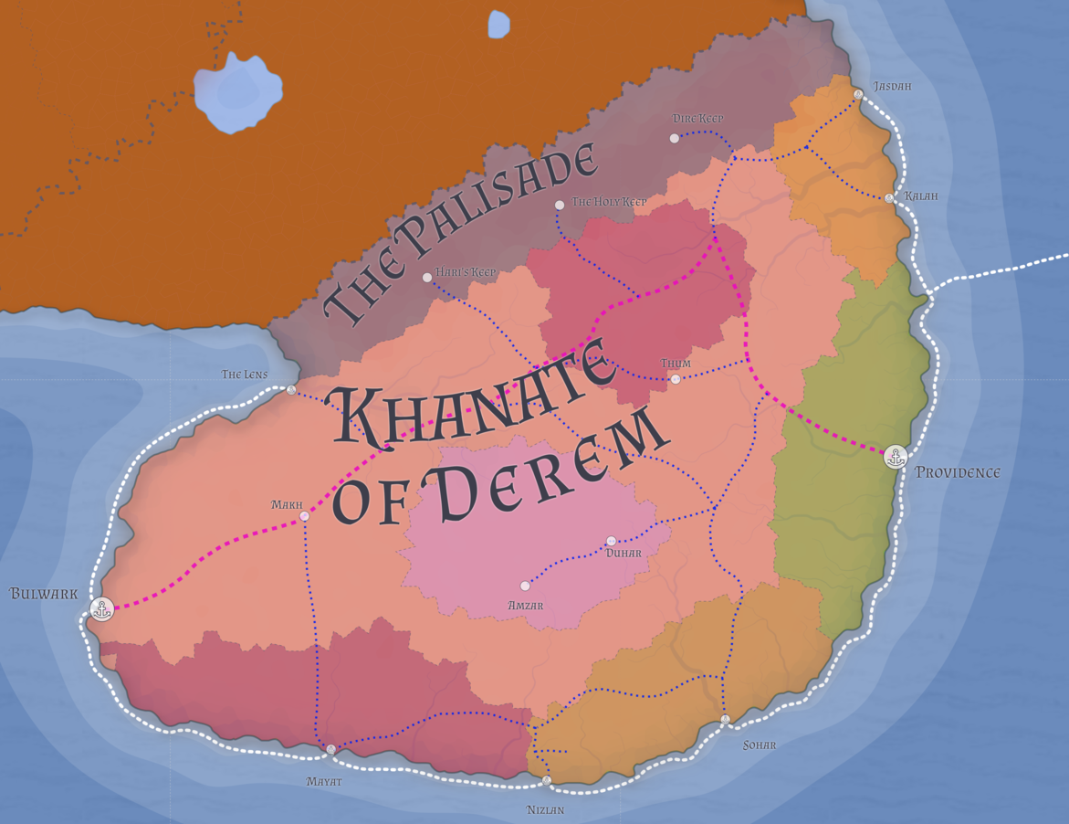Map of modern Derem